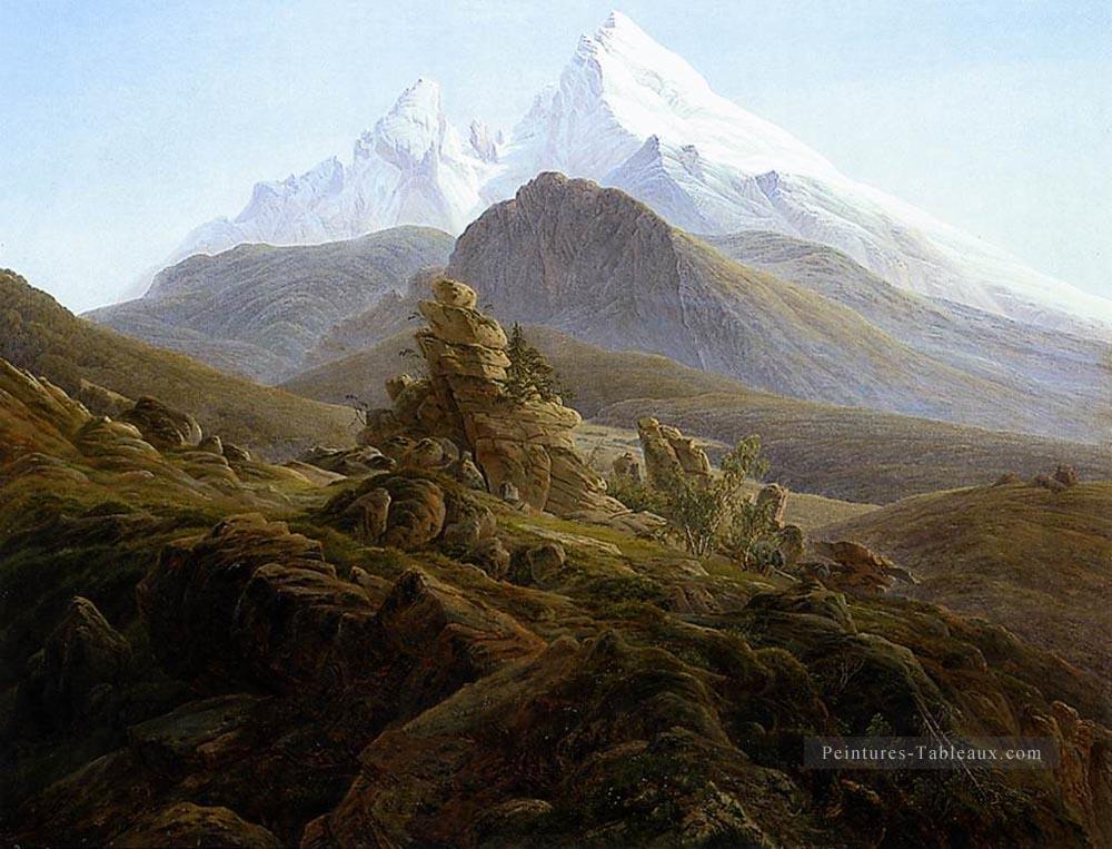 Le paysage romantique de Watzmann Caspar David Friedrich Montagne Peintures à l'huile